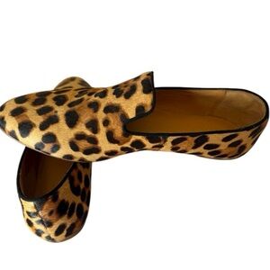 J. Crew Animal Print slip on Loafers animal hair size 8 1/2